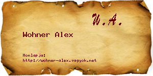 Wohner Alex névjegykártya